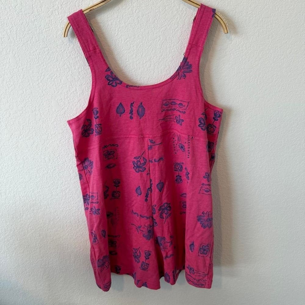 Vintage Deadstock Pink Printed Short Overalls - Picture 2 of 4
